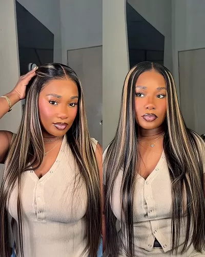 Arabella 13x6 Three-Go™ Balayage Highlight Glueless Wig Silky Straight With Drawstring 100% Human Hair Wig