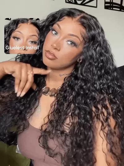 180% Density 7x5 Glueless Bye-Bye Knots™ Wig Quick Glueless Wet & Wavy Water Wave Invisible Knots Wig