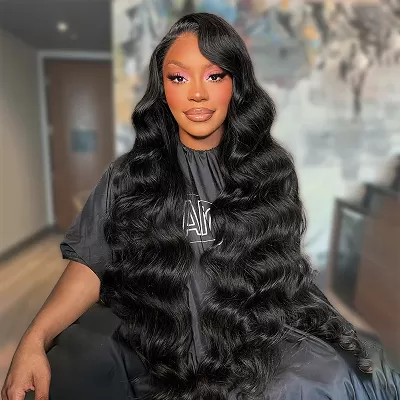 Ishow Ready To Wear 5x5 Lace Closure Wig Pull And Go Body Wave Human Hair Wigs With Invisible Drawstring