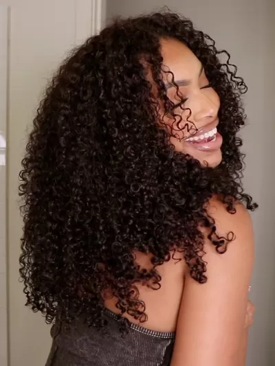 7x5 Bye-Bye Knots Wig 150% Density Natural Black Jerry Curly Drawstring Wig