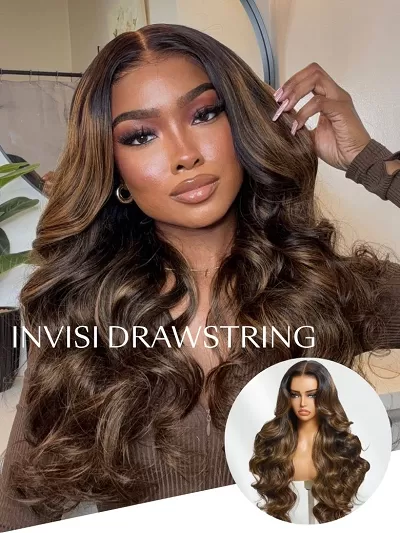 UNice 7x5 Bye Bye Knots™ Wig Glueless Lace Balayage Highlight Body Wave Wig With Invisible Knots