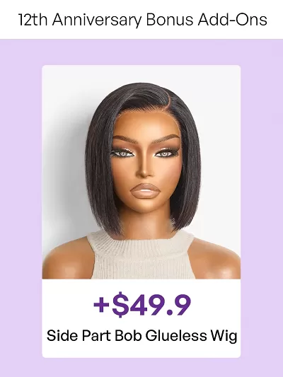 Super Natural C Part Natural Black Glueless Lace Bob Wig 100% Human Hair | Fits All Face Shapes