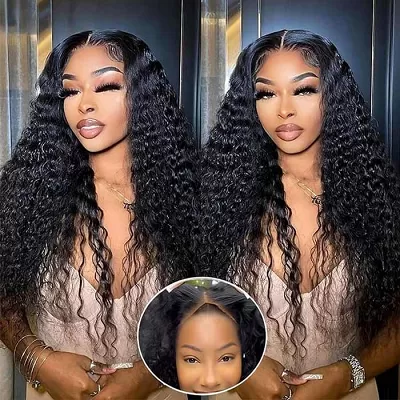 13x4 Pre-cut HD Lace Front Wig Wear Go Glueless Water Wave Human Hair Wigs