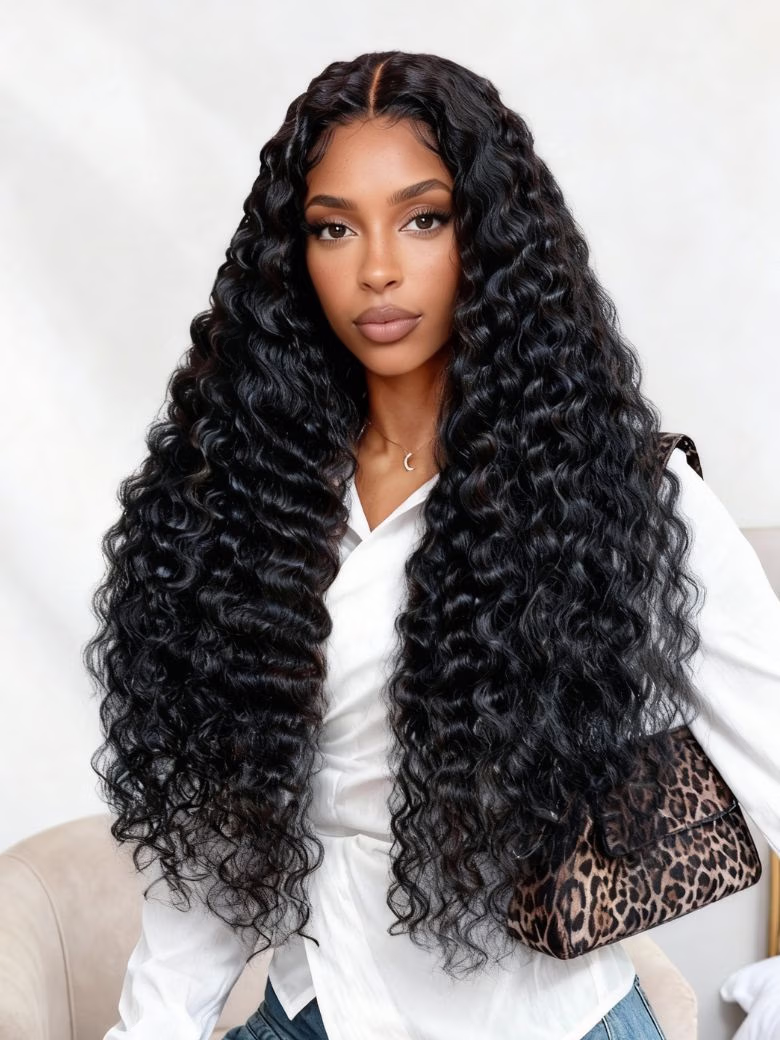 13x4 Pre Everything Crimps Curl Crimped Texture Zig-Zag Waves High-volume Look Deep Wave Lace Frontal Wig