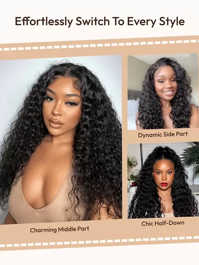 Invisi Drawstring 7x5 Bye-Bye Knots™ Pull And Go Wig Glueless Wet & Wavy Water Wave With Free Baby Hair