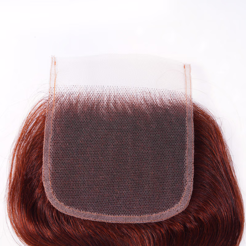 1pcs Reddish Brown Body Wave 4x4 Lace Closure