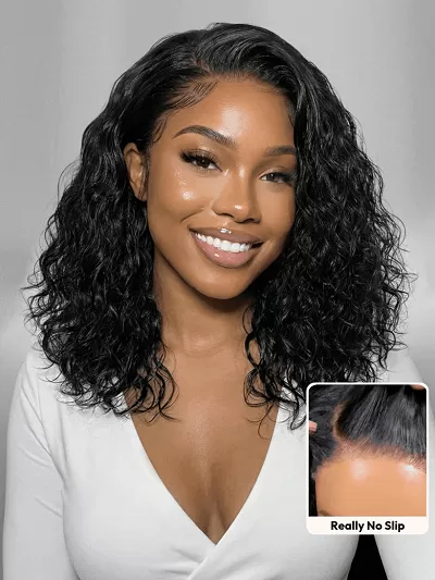UNice Bye-Bye Slip™ 6X4 Glueless Lace "C" Side Part Loose Wavy Bob Drawstring Wig For Beginners