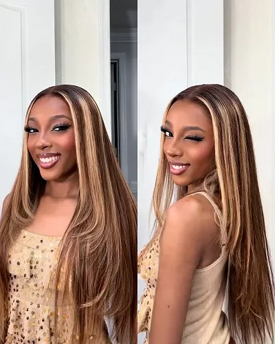 Arabella 13x6 Three-Go™ Ombre Highlight Honey Blonde Glueless Wig Body Wave With Drawstring 100% Human Hair Wig Tiktok Recommend