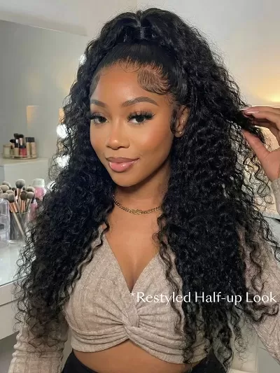 22'' Bye-Bye Knots 7x5 Lace Jerry Curl 150% Density Wig with Lived-In Coils