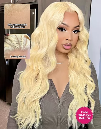 Full Lace Human Hair Wigs 613 Body Wave Wig Honey Blonde Full Lace Wigs HD Transparent 360 Full Lace Wigs