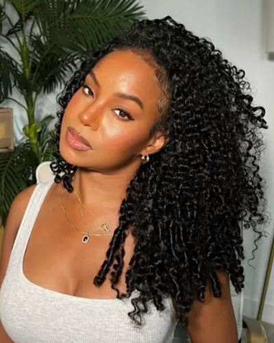 Arabella 3 In 1 Half Wig Glueless Jerry Curly Wig Invisi Drawstring Natural Black Endless Protective Styles