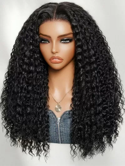 UNice 13x4 Bye Bye Slip™ Lace Frontal Black Soft Wet-Look Twist-Out Inspired Curls Glueless Wig