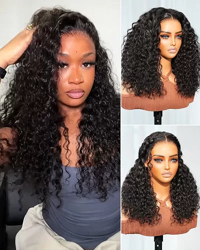 Arabella 3D Lace Half Wig Water Wave Wig Natural Black Breathable & Security