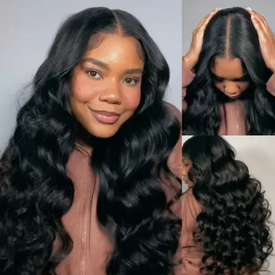 Body Wave Glueless EasiContour V Part Human Hair Wigs Beginner Friendly