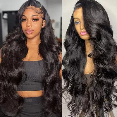 Ishow Pre-Plucked Glueless Human Hair Wigs Body Wave Lace Front Wigs HD Transparent 13x4 Lace Frontal Wigs