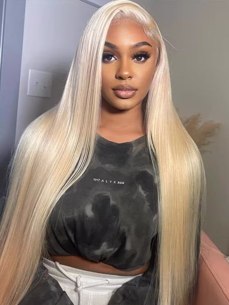 613 Blonde Straight 13x4 Lace Frontal Wig With Invisi Drawstring