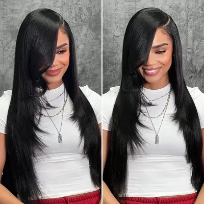 Glueless Butterfly Layered Cut Yaki Straight Lace Front Wigs (only for US orders)