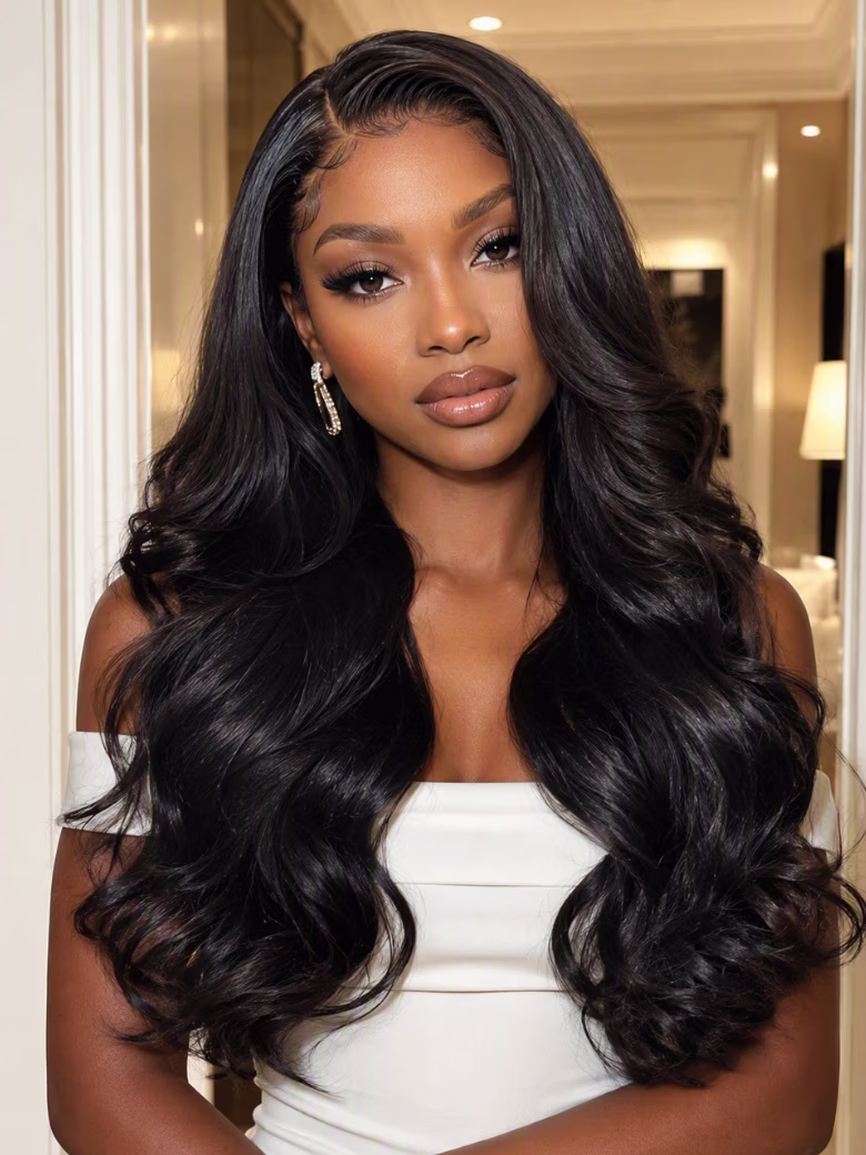 Blowout Wave with Face-Framing Layers And Side-Swept Bangs V Part Wig With Invisi Drawstring