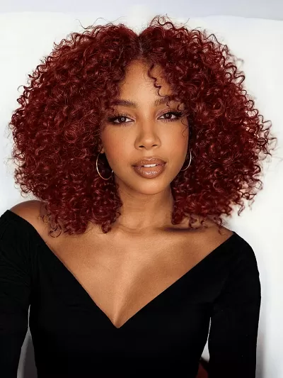 UNice 13x4 Pre-Everything & 7x5 Bye-Bye Knots™ Wig Glueless Lace Sunset Jerry Curly for Reddish Brown Drawstring Wig With Bleached Knots