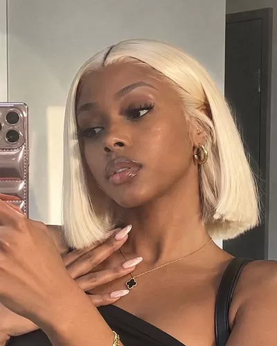 Arabella 6x5 Invisible Knots Glueless & 13x4 Frontal Lace Straight Bob Wig Pre-cut Lace 613 Blonde Beginner Friendly