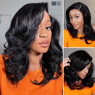 Effortlessly Chic Layered Haircut Wavy Glueless HD Minimalist Lace Short Wig