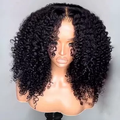 16" Afro Curly Lace Front Wig+16" Body Wave 6x4 Lace Closure Wig