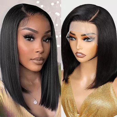 Ishow Glueless Wigs Straight Bob Wig 13x4 HD Lace Frontal Wig Human Hair Wigs Pre Cut Lace