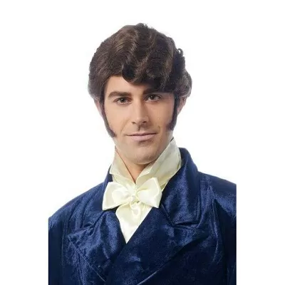 Brown Fairy Tale Prince Wig w/ Mutton Chops