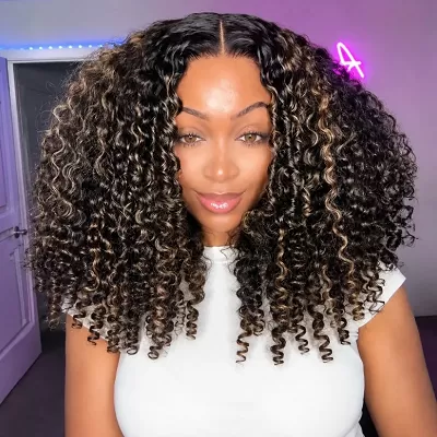 Amanda Luxury 7x5 Burmese Curly Brown Balayage Highlight Color Glueless HD Lace Human Hair Wig