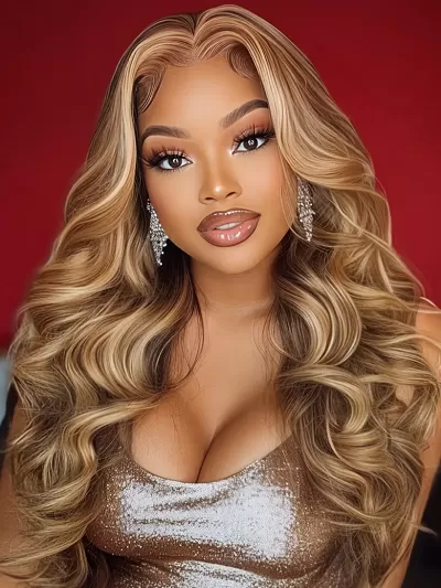 Bye-Bye Knots Wig Pre-Cut 7x5 Glueless Lace Honey Blonde Body Wave Wig