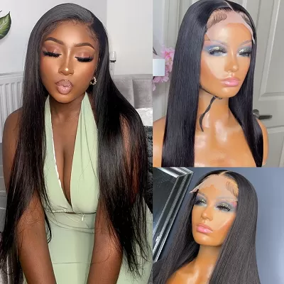 Straight Hair 4*4 Lace Closure Wig Pre Plucked Virgin Hair Closure Wigs
