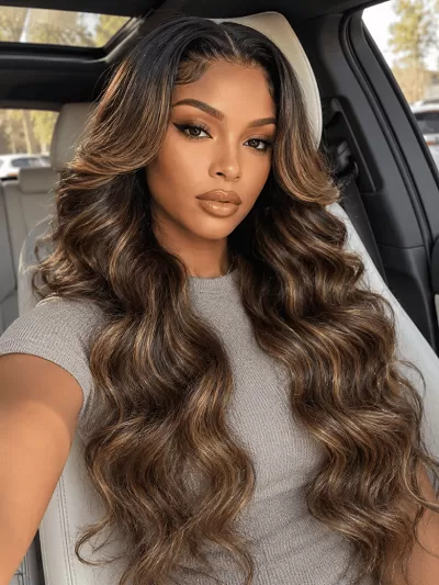UNice 7x5 Bye Bye Slip™ Balayage Highlight Body Wave Wig – Glueless Lace Pull & Go with Flexible Drawstring