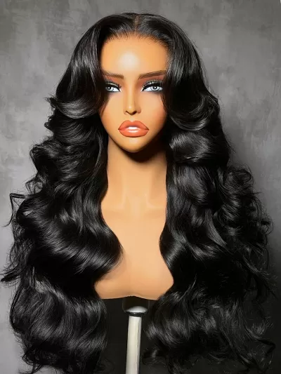 Bye-Bye Slip 7x5 Glueless Lace Body Wave Lace Front Wig With Invisi Drawstring