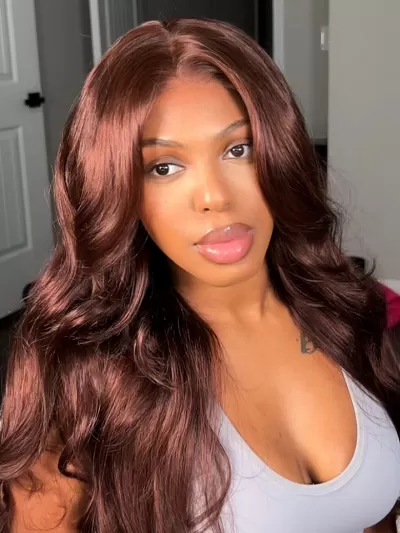 UNice Glueless Auburn Brown13x4 Pre-Everything™ Lace Frontal Loose Wave 100% Human Hair Wig with Invisi Drawstring & Face Framing Layers