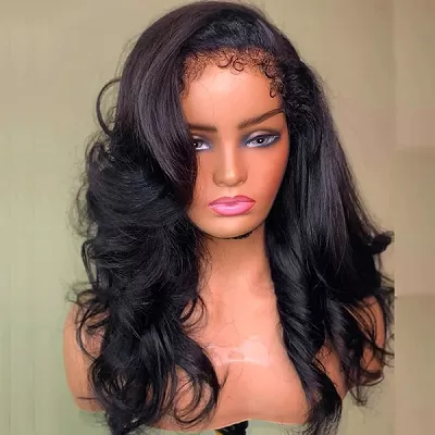 Realistic 4C Kinky Edges HD Lace Wigs Body Wave 13x4 Lace Frontal Wig with Kinky Baby Hair