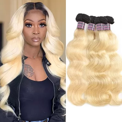 Ishow T1B/613 Blonde Ombre 100% Human Hair Bundle 4 Pcs Body Wave 100% Virgin Human Hair