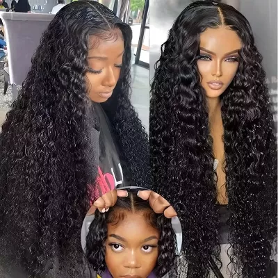 24Inch 5x5 HD Swiss Lace Wear Go Glueless Water Wave Human Hair Wigs