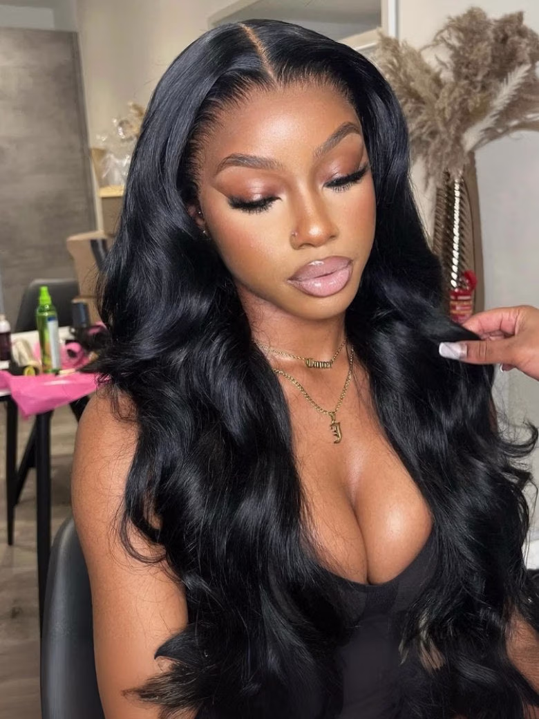 Affordable 7x5 HD Bye Bye Knots Body Wave Pre-cut Lace Wig With Invisi Drawstring