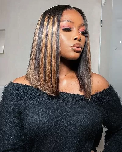 12 Inch 6x5 Glueless Lace Balayage Highights/Natural