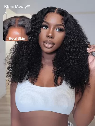 13x4/5x5 HD Pre Cut Undetectable Lace Put On And Go Curly/Body Wave Black Air Wig