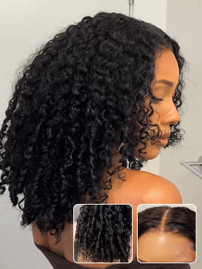 Pre-Styled Finger Coils Wig 7x5 Bye Bye Knots Glueless Spiral Curls Water Curly Hair