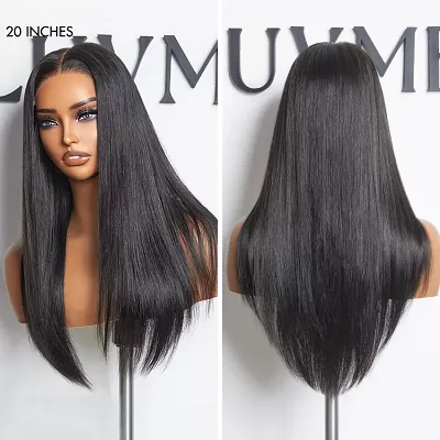 Silky Straight Middle Part Glueless 5x5 Closure Lace Long Wig Pre-Cut Lace