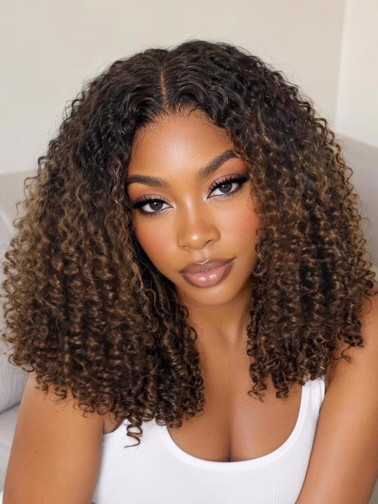 Full Finger Coils 7x5 Bye Bye Knots Chestnut Brown No Slip Lace Wig With Invisi Drawstring