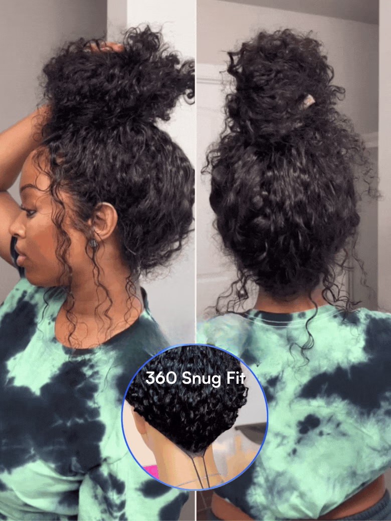 Pull & Go Wet And Wavy Hair 13x6 HD Pre Cut Lace Wig 180% Density Real Human Hair Wig With Elastic Drawstring