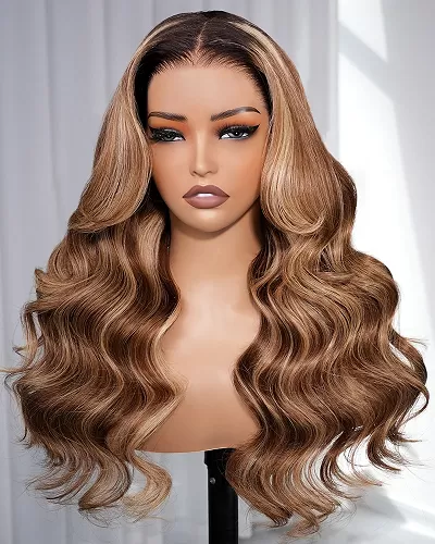 Arabella 13x6 Three-Go™ Ombre Highlight Honey Blonde Glueless Wig Body Wave With Drawstring 100% Human Hair Wig Tiktok