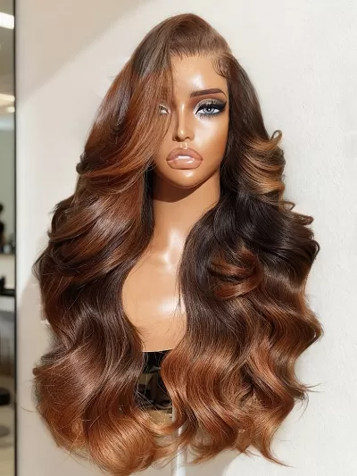 13x4 Lace 200% Density Loose Wave Wig & InvisiBlend™ V Part Bouncy Water Wave Curly Wig Glueless