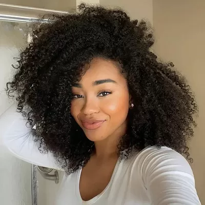 3 In 1 Half Wig Afro Curl Wear & Go Drawsting Band No Glue Need Coily Curl Flip Over Wig Beginner Friendly