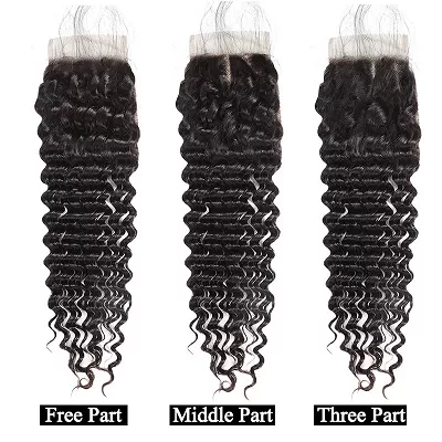 Deep Wave Hair 4*4 Lace Closure With Baby Hair Ishow Hair