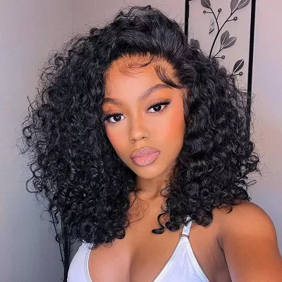 Glueless Short Afro Curly Bob Wig 4x4 / 13x4 Brazilian Curly Hair Amanda Hair