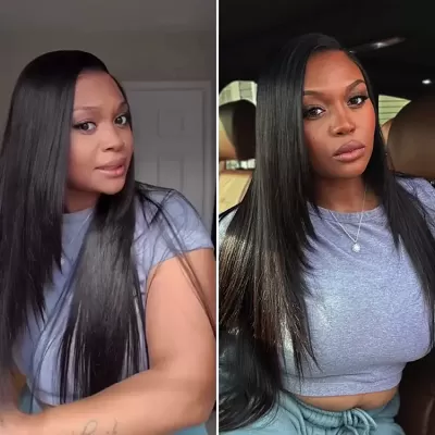 Luvme All-Day Comfort Wig Layered Light Yaki Straight Glueless 7x6 Closure HD Lace Human Hair Wig Pre-Cut Lace